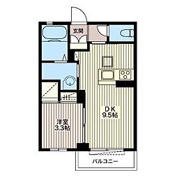 アット 1階1DKの間取り