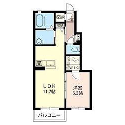 グランヴィル 1LDKの間取図画像