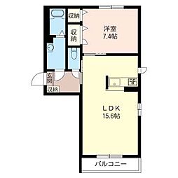 エルファシル 1LDKの間取図画像
