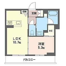 Cranes高崎田町 1LDKの間取図画像