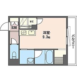 クレアシオン双葉 ワンルームの間取図画像