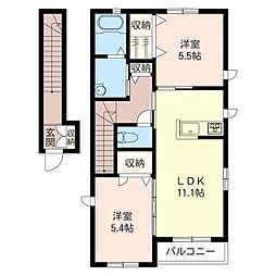 メルクマールA 2LDKの間取図画像