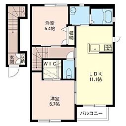 メルクマールB 2LDKの間取図画像