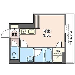 クレアシオン双葉 ワンルームの間取図画像