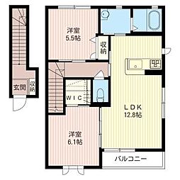 グリーングラスWest 2LDKの間取図画像