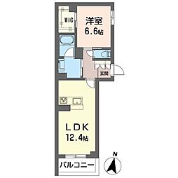 キュエール 1LDKの間取図画像