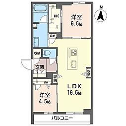 プリムローズ 2LDKの間取図画像