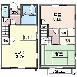 湘南レジデンスC 2LDKの間取図画像