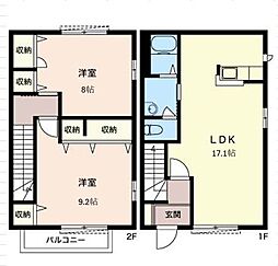 オーキッド3 2LDKの間取図画像