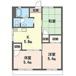 ドエル山際 3Kの間取図画像