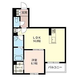 プレミアムレジデンス 1LDKの間取図画像