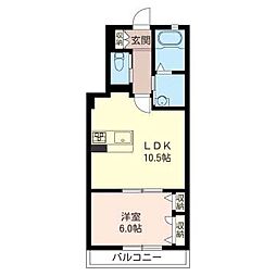 メゾンアンソレイエ 1LDKの間取図画像