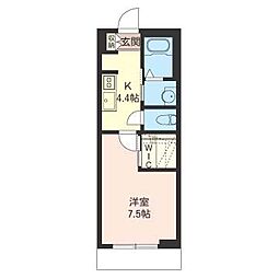 パシフィック　リム 2階1Kの間取り