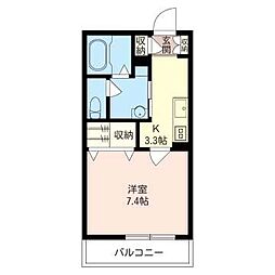 エルシエロアズール 1Kの間取図画像