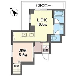 ブリラーレ 1LDKの間取図画像