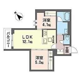 メゾン海 2LDKの間取図画像