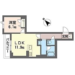 メゾン海 1LDKの間取図画像