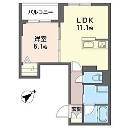 セルディーナ 1LDKの間取図画像