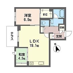 プルムレジデンス浦安 2LDKの間取図画像