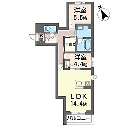 ラホヤ デルソル 2LDKの間取図画像