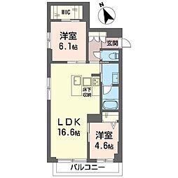 ラホヤ デルソル 2LDKの間取図画像