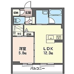 シャーメゾン表町 1LDKの間取図画像
