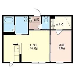フィオ　 A 2階1LDKの間取り