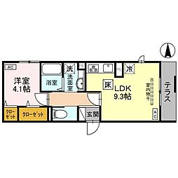 前橋市南町3丁目アパート 1LDKの間取図画像