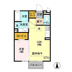 エスプラード 1LDKの間取図画像