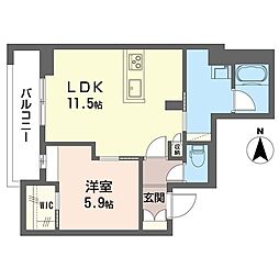 アートウェイ・レジデンス鶴見町 4階1LDKの間取り