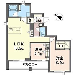 アルティスタ 3階2LDKの間取り