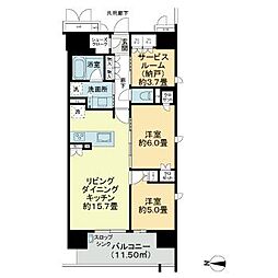 ポレスター高崎ザ・ステーションイースト 8階2SLDKの間取り