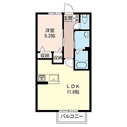 アンビエラ 2階1LDKの間取り