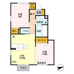 casa I 1階2LDKの間取り