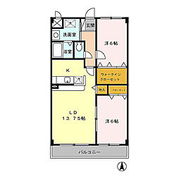 AvenirCiel 2LDKの間取図画像
