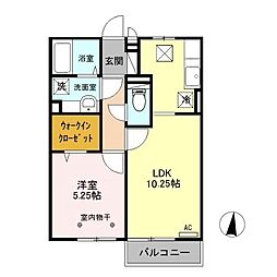 クローリス 1LDKの間取図画像