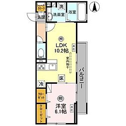 D-room Fiore "N" 1LDKの間取図画像