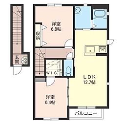 サンパティーA 2LDKの間取図画像