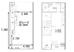 SOUTH-GARAGE 1LDKの間取図画像