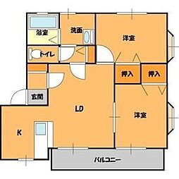 ファミーユB 2LDKの間取図画像