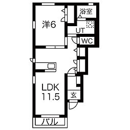 アルページュ 1LDKの間取図画像