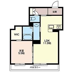 リーフィア・ガーデン 1LDKの間取図画像