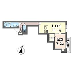 フォレナ東浦和 1LDKの間取図画像