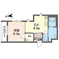 メゾンカルム 1DKの間取図画像