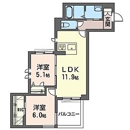 ＰＡＧＥ　I　ＨＯＵＳＥ 1階2LDKの間取り
