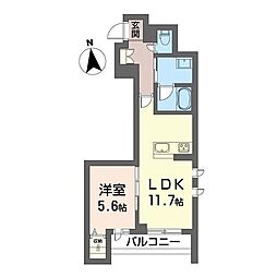 デビュ 1LDKの間取図画像