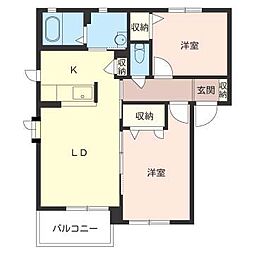 アイランド菅野A 2LDKの間取図画像