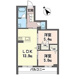 ディアコート T 2LDKの間取図画像