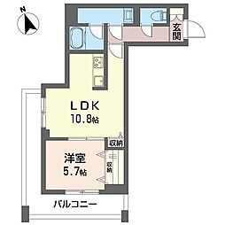 ベンディシオン市川 1LDKの間取図画像