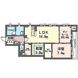 エクラージュエスト 3SLDKの間取図画像